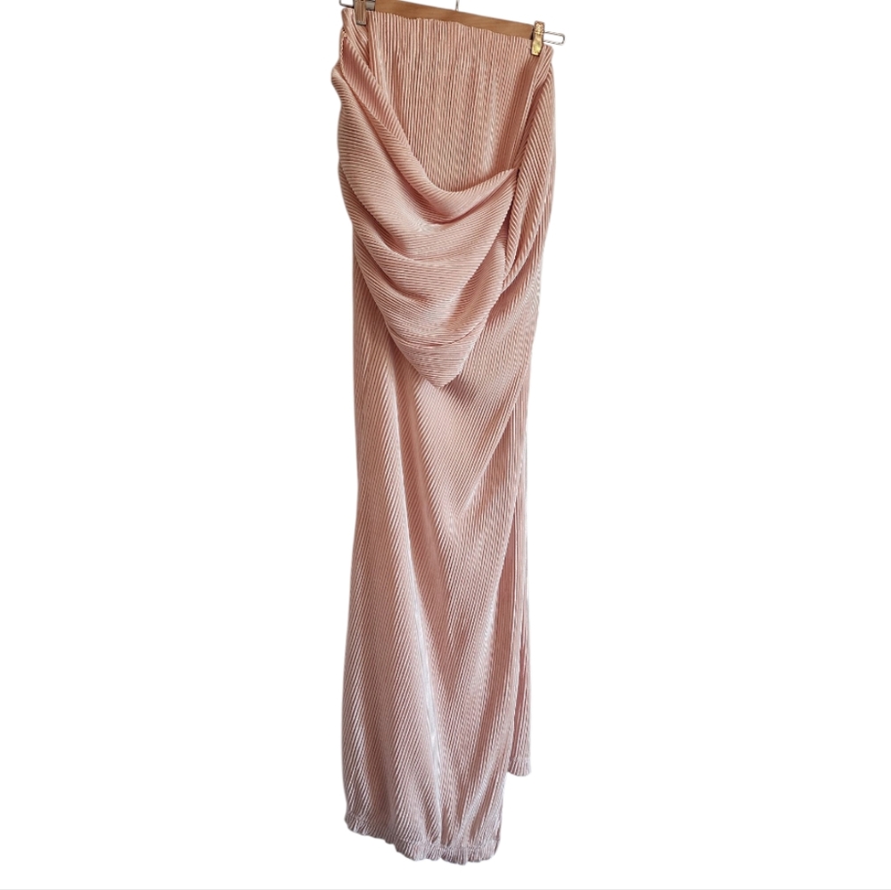 NWT JLUXLABEL Blush Pink Pleated Maxi Skirt Size S
